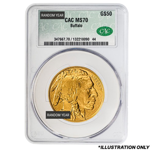 CAC MS-70 1 oz American Buffalo Gold Coin - Random Year