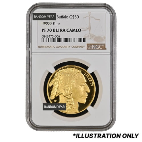 NGC PF-70 1 oz American Gold Buffalo Proof Coin - Random Year