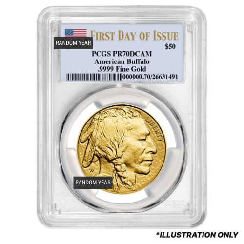 PCGS PR-70 1 oz American Gold Buffalo Proof Coin - Random Year