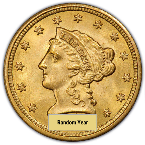 $2.50 Liberty Quarter Eagle Gold Coin (BU) - Random Year