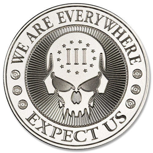 1 oz Deuce Four Skull Type I Silver Round