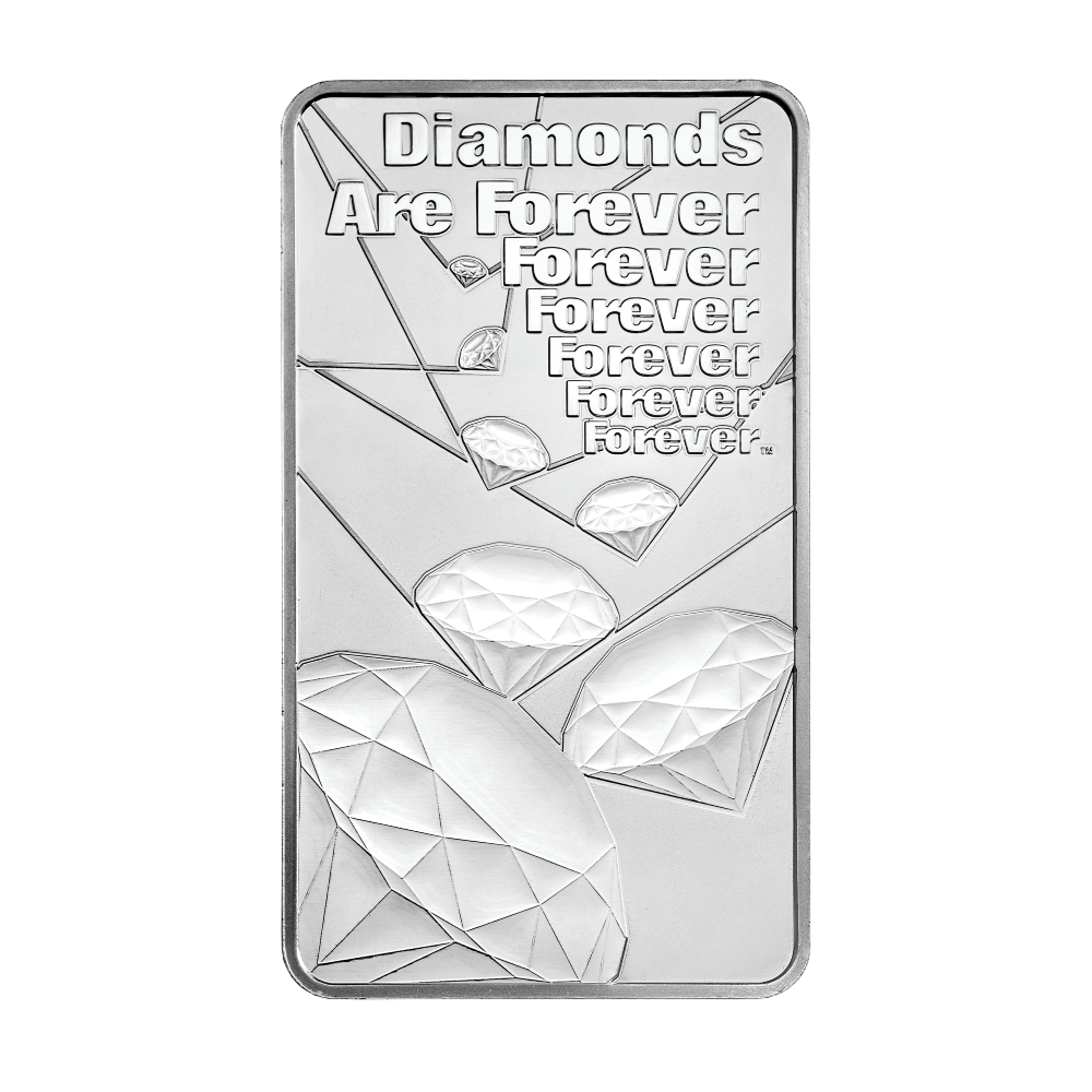 10 oz James Bond Diamonds Are Forever Silver Bar
