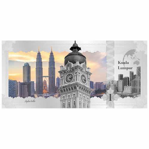 2017 Cook Islands 5 Gram Silver Banknote (Kuala Lumpur Skyline Dollar)