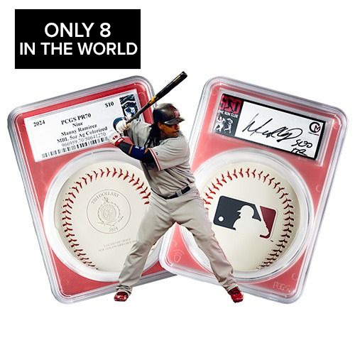 2024 5 oz PCGS PR-70 Manny Ramirez Autographed Label - Celebrity Mint 500 Home Run Club Proof Silver Coin