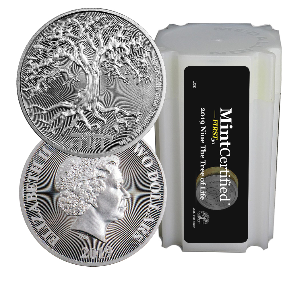 2019 Tree of Life Silver Coin Tube - MintCertified FIRST30