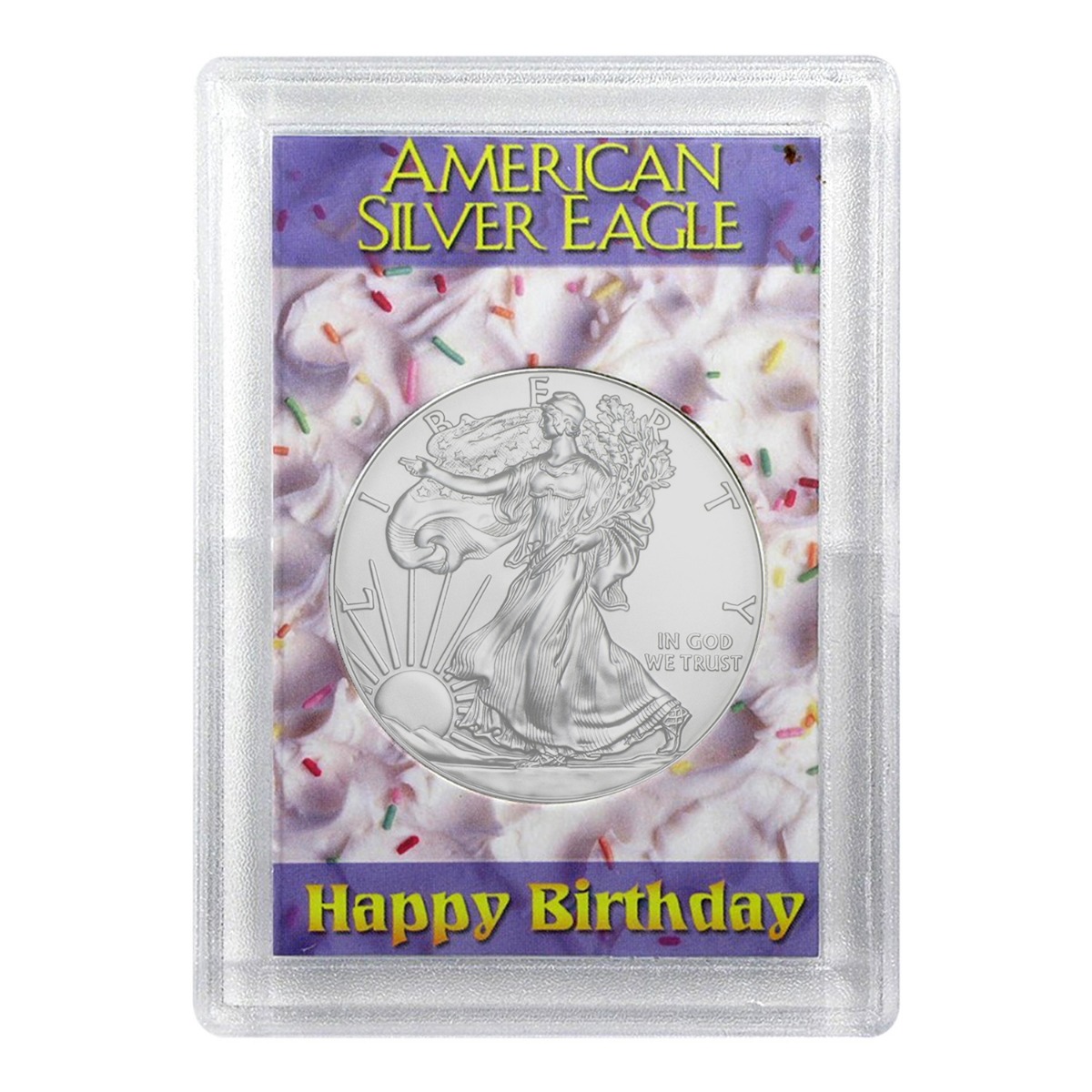 Perma Lock Case for American Silver Eagle - Happy Birthday