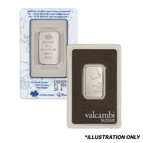 20 Gram Platinum Bars - Design Our Choice