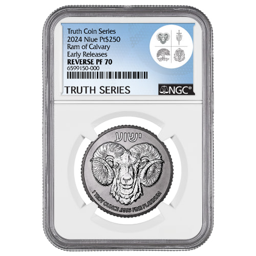 2024 NGC PF-70 Early Release 1 oz Ram of Calvary Reverse Proof Platinum Coin