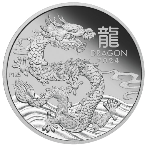 2024 1 oz Perth Mint Lunar Dragon Proof Platinum Coin - Series III