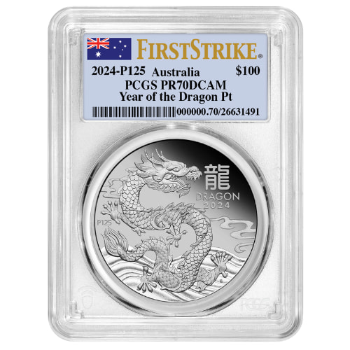 2024 PCGS PR-70 1 oz Perth Mint Lunar Dragon Proof Platinum Coin - Series III