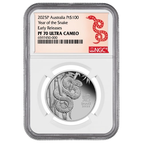 2025 NGC PF-70 Early Releases 1 oz Year of the Snake Proof Platinum Coin - Lunar Series III
