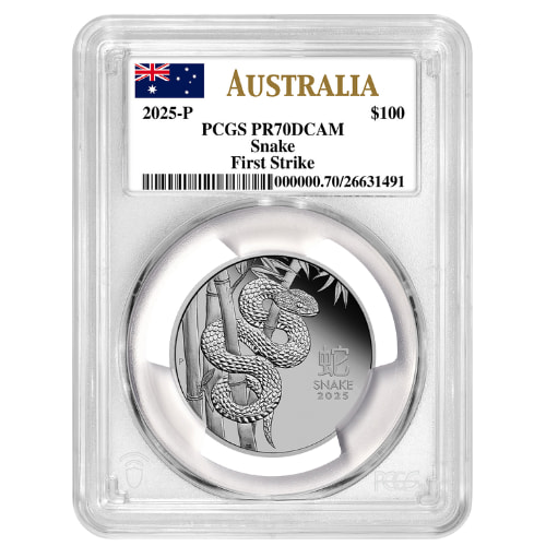 2025 PCGS PR-70 First Strike 1 oz Year of the Snake Proof Platinum Coin - Lunar Series III