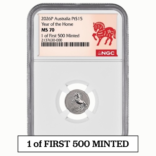 2026 NGC MS-70 1 of First 500 Minted 1/10 oz Year of the Horse Platinum Coin - Lunar Series III