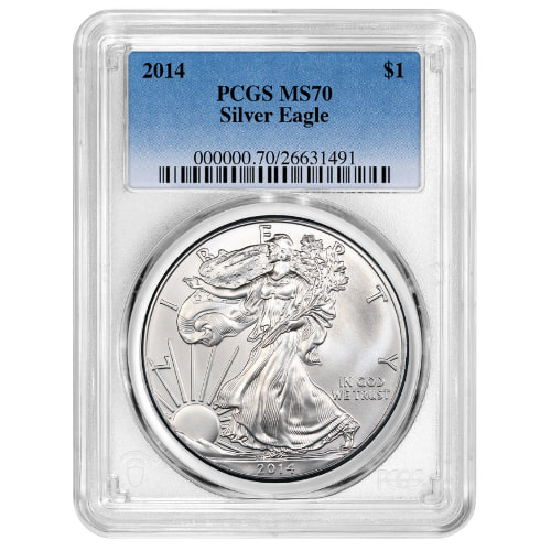 2014 PCGS MS-70 1 oz American Silver Eagle Coin (Standard Label)