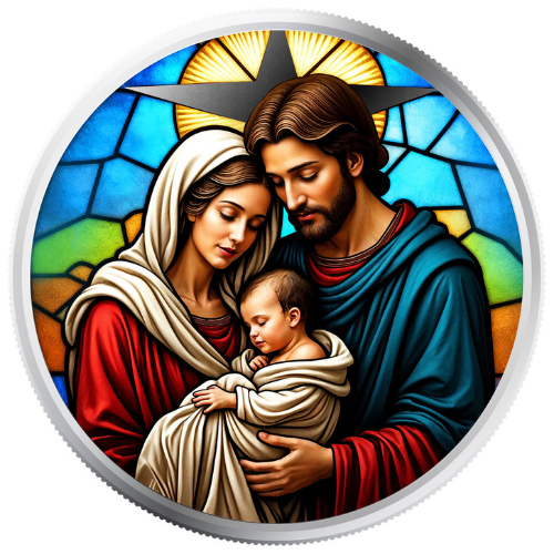 1 oz Holy Family - Colorized Silver Round