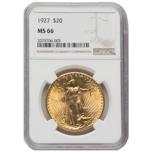 NGC/PCGS MS-66 $20 St. Gaudens Double Eagle Gold Coin - Random Year