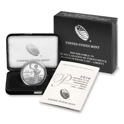 2019 1 oz American Platinum Eagle Proof Coin - Preamble to the Declaration of Independence Series