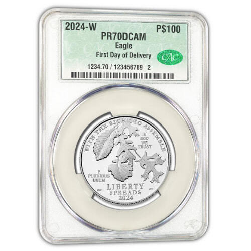 CAC PR-70 First Day of Delivery 2024-W 1 oz American Platinum Eagle Proof Coin