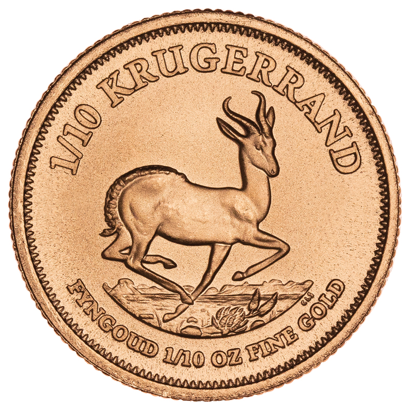1/10 oz South African Gold Krugerrand Coin - Random Year