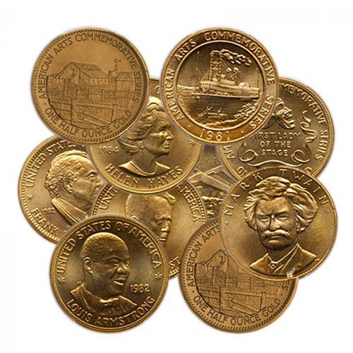 1/2 oz US Commemorative Arts Gold Medal  (Random Design)