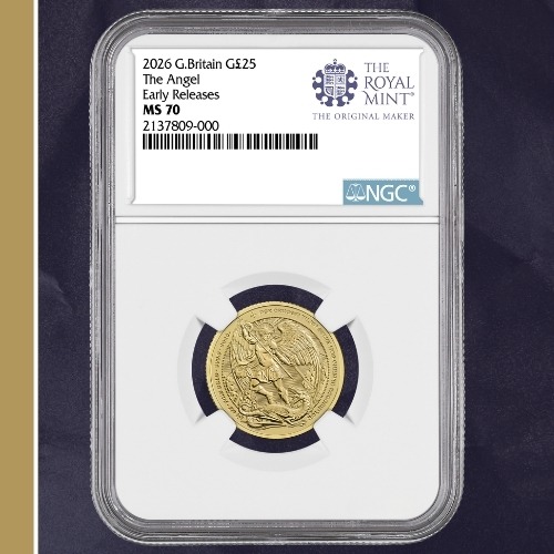 2026 NGC MS-70 Early Releases 1/4 oz British Angel Gold Coin