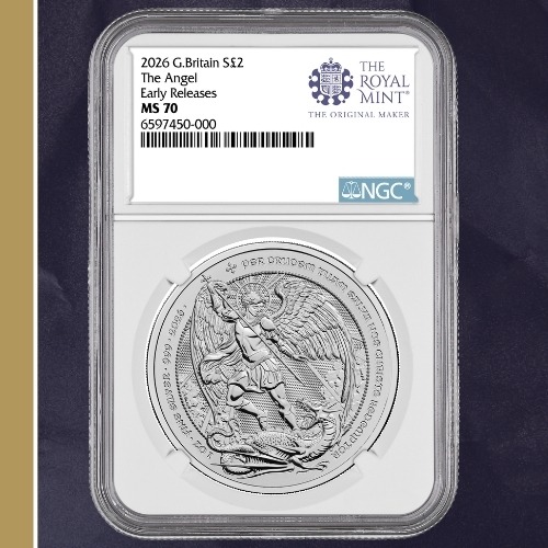 2026 NGC MS-70 Early Releases 1 oz British Angel Silver Coin