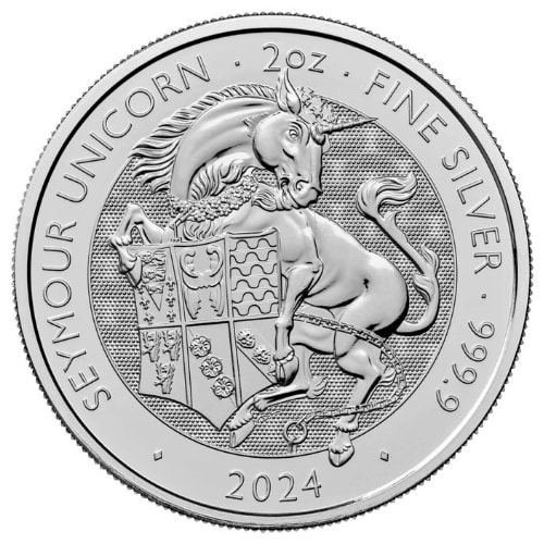 2024 2 oz Tudor Beast The Seymour Unicorn Silver Coin
