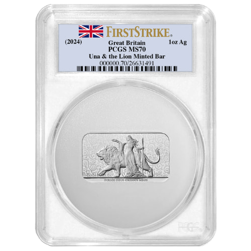 2024 1 oz PCGS MS-70 Una and the Lion Silver Bar