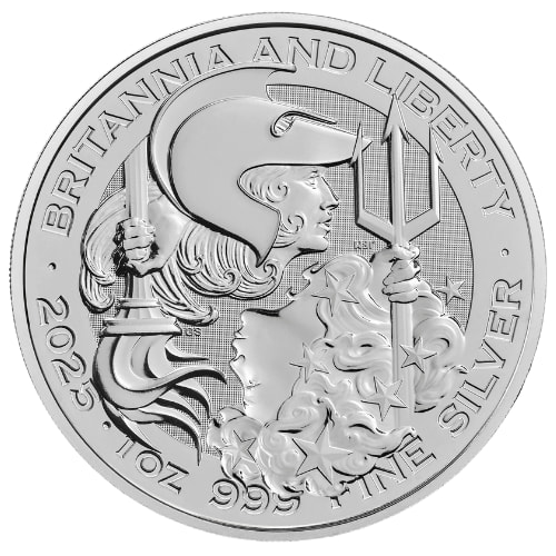 2025 1 oz British Silver Britannia and Liberty Coin