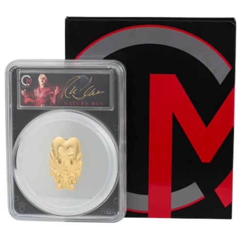 2023 PCGS PR-70 2 oz Celebrity Mint Ric Flair Gilded Chibi - Silver Autographed Label