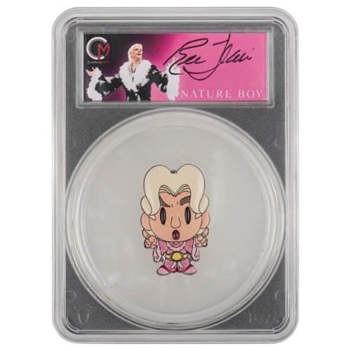2023 PCGS PR-70 2 oz Celebrity Mint Ric Flair Pink Robe Chibi - Silver Autographed Label