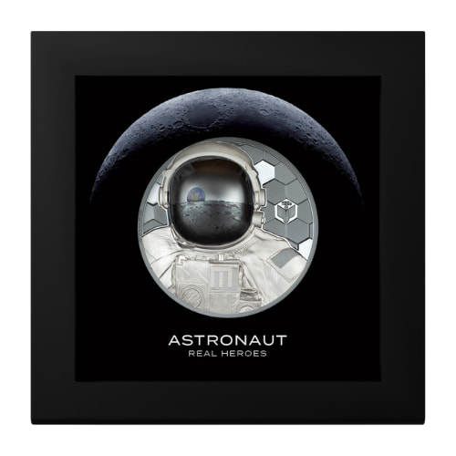 2024 3 oz Astronaut Black Proof Silver Coin - Real Heroes Series