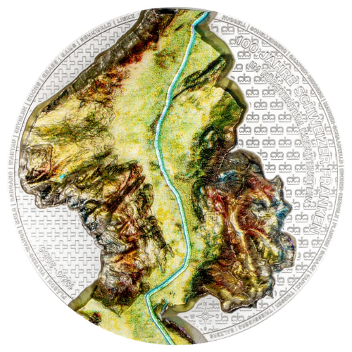 2024 1 oz 100 Years of the Swiss Franc in Liechtenstein Ultra High Relief Proof Silver Coin