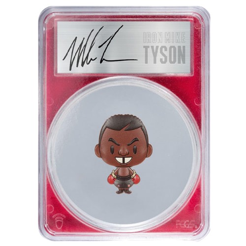 2024 PCGS PR-70 2 oz Celebrity Mint Mike Tyson Colorized Chibi - Silver Autographed Label