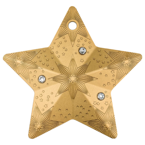2024 1 oz Starry Sky Gilded Silver Coin - Holiday Ornaments