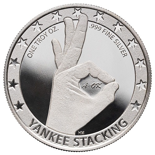1 oz Yankee Stacking - Coin Dealer Tim Silver Round