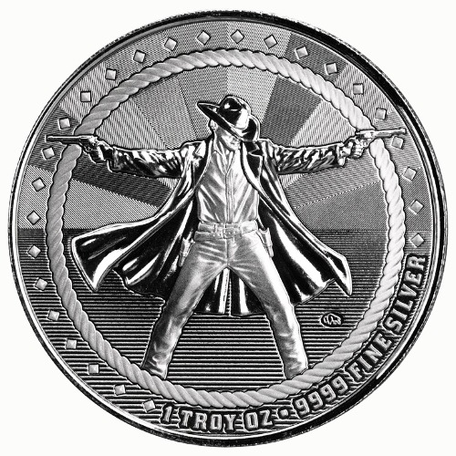 1 oz The Gunslinger Silver Round - Cowboy Series