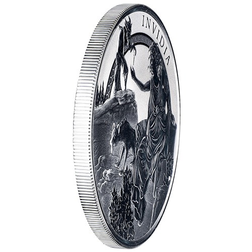 Buy 5 oz Invidia - Envy: Seven Deadly Sins Silver Reverse Proof