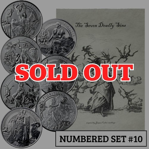 Set #10 - Seven Deadly Sins 5 oz Silver Reverse Proof 7-Piece Complete Set - The Awakening Series