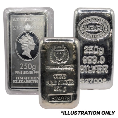250 Gram Silver Bar - Design Our Choice