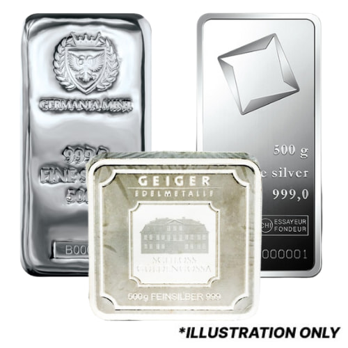 500 gram Silver Bar - Design Our Choice