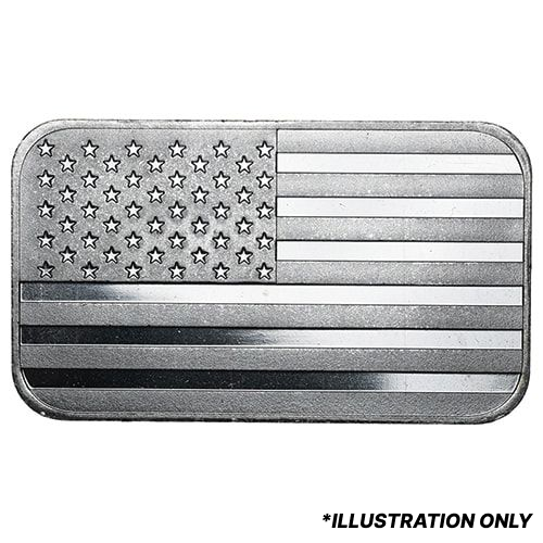 1 oz Silver American Flag Bar