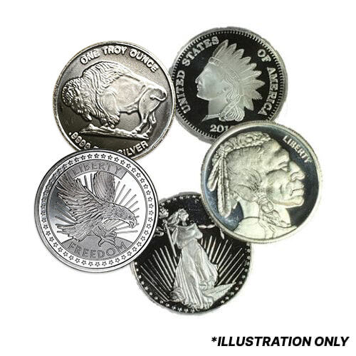 1 oz Silver Rounds at SPOT Price