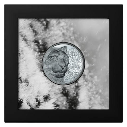 2024 2 oz Snow Leopard Black Proof Silver Coin