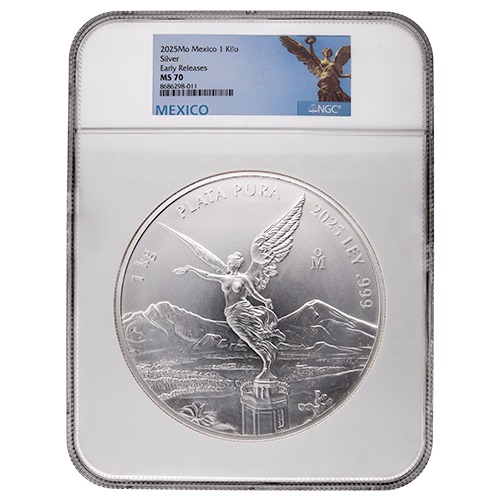 2025 NGC MS-70 Early Releases Kilo Mexican Silver Libertad Coin