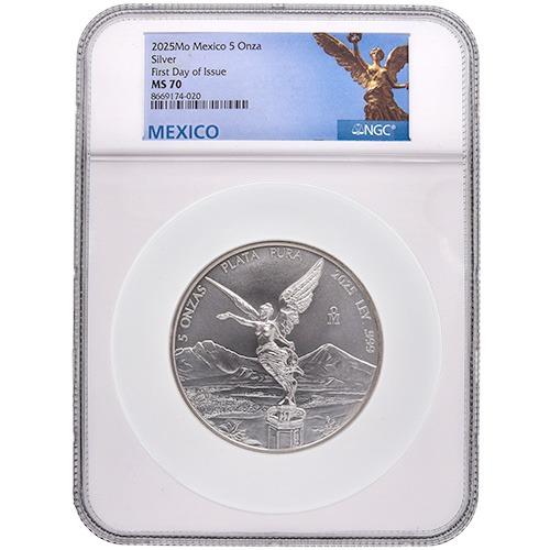 まーちゃん NGC PF69/70☆アメリカ 5-15代大統領 1ドル Buy 2025 NGC MS-70 First Day of Issue 5 oz Mexican Silver Libertad
