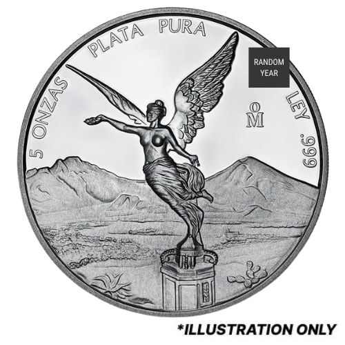 5 oz Mexican Silver Libertad Proof Coin - Random Year