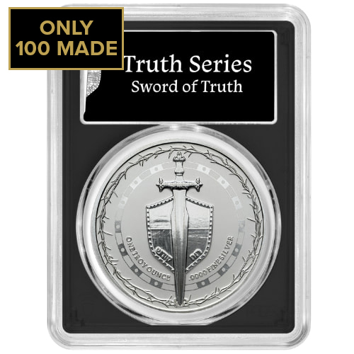 2024 PCGS MS-70 First Strike 1 oz Sword of Truth Silver Coin w/ Black Core (Only 100 Made)