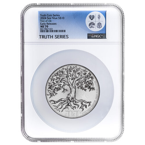 2024 NGC MS-70 Early Releases 5 oz Tree of Life Silver Coin - High Relief