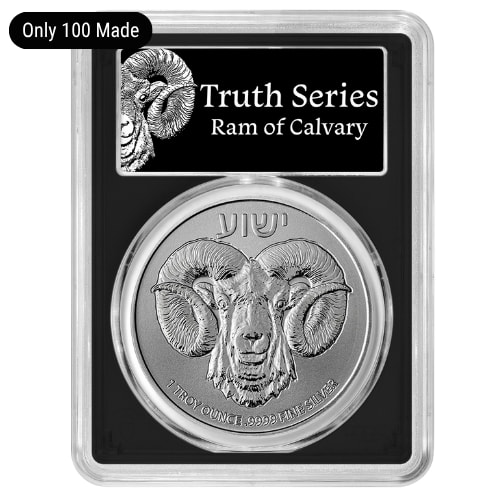 2025 PCGS MS-70 First Strike 1 oz Ram of Calvary Silver Coin - Black Core